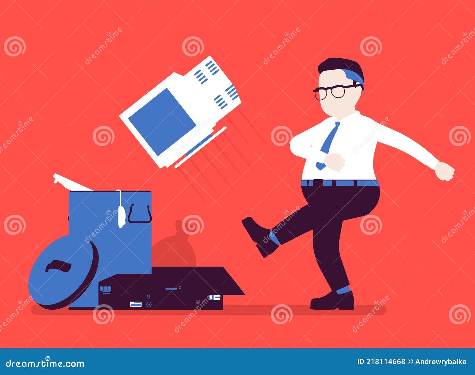 Getting Rid Of Old Personal Computer Stock Vector Illustration Of