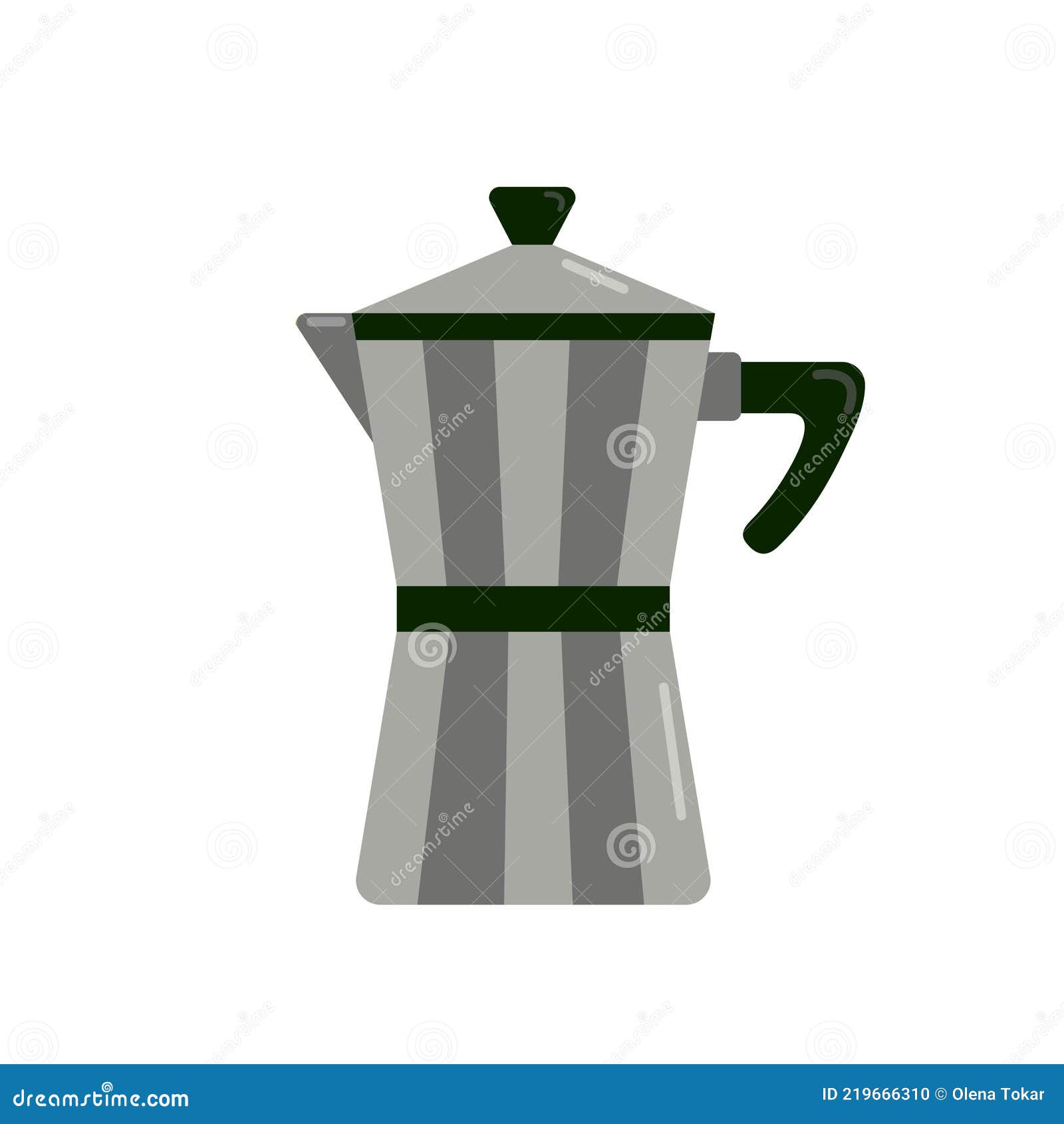 Geyser Cafetera Para Hacer Café En Una Estufa De Gas Aparato De Cocina  Vector Clipart En Estilo De Dibujos Animados Aislar Plano Ilustración del  Vector - Ilustración de restaurante, insignia: 219666310