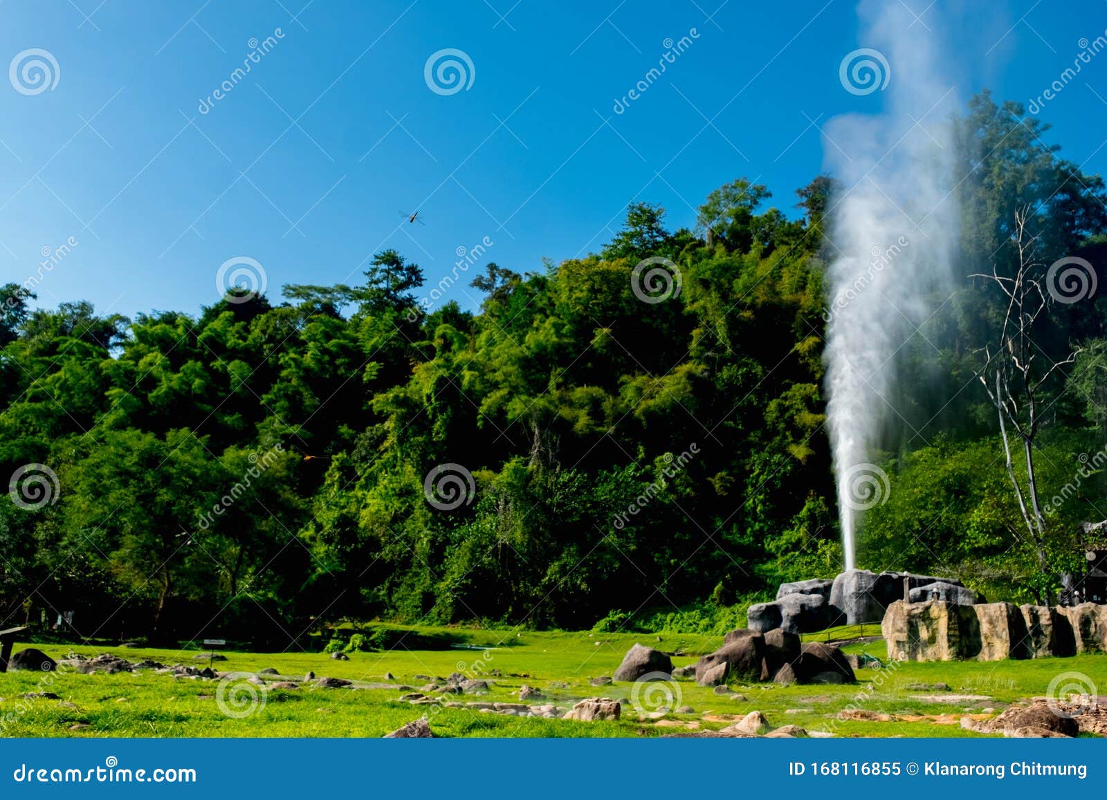 hot springs at doi pha hom pok national park, fang, chiang mai, thailand