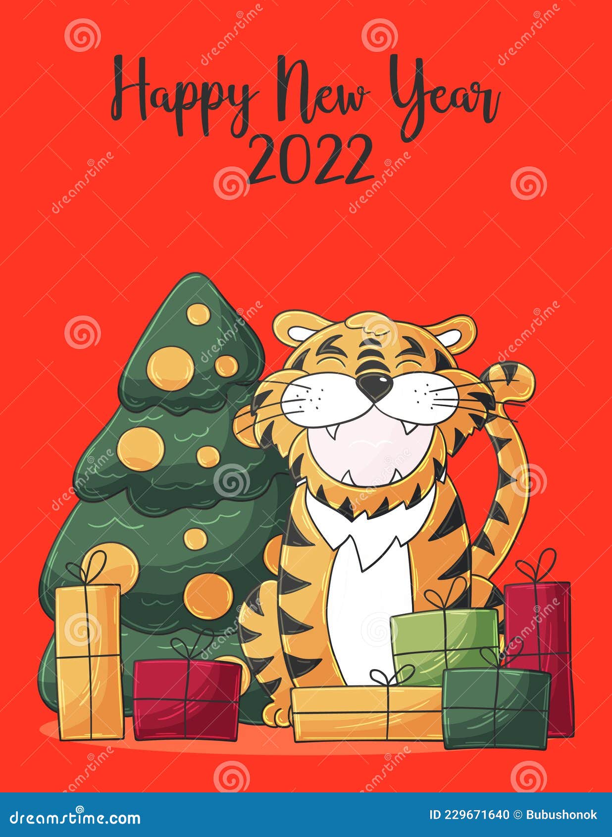 Gezichten Van Tijgers. Symbool Van 2022. Tijgers in Handtekenstijl ...