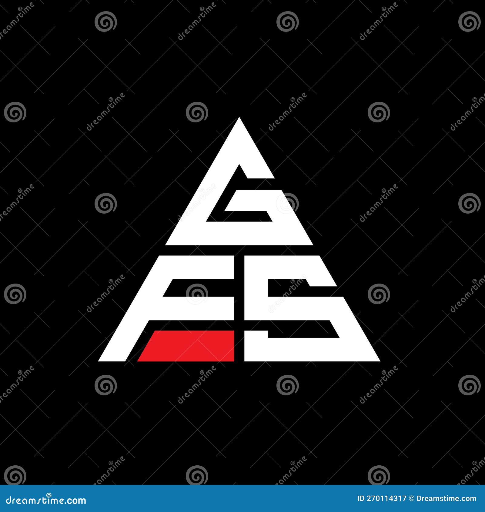 gfs triangle letter logo  with triangle . gfs triangle logo  monogram. gfs triangle  logo template with red