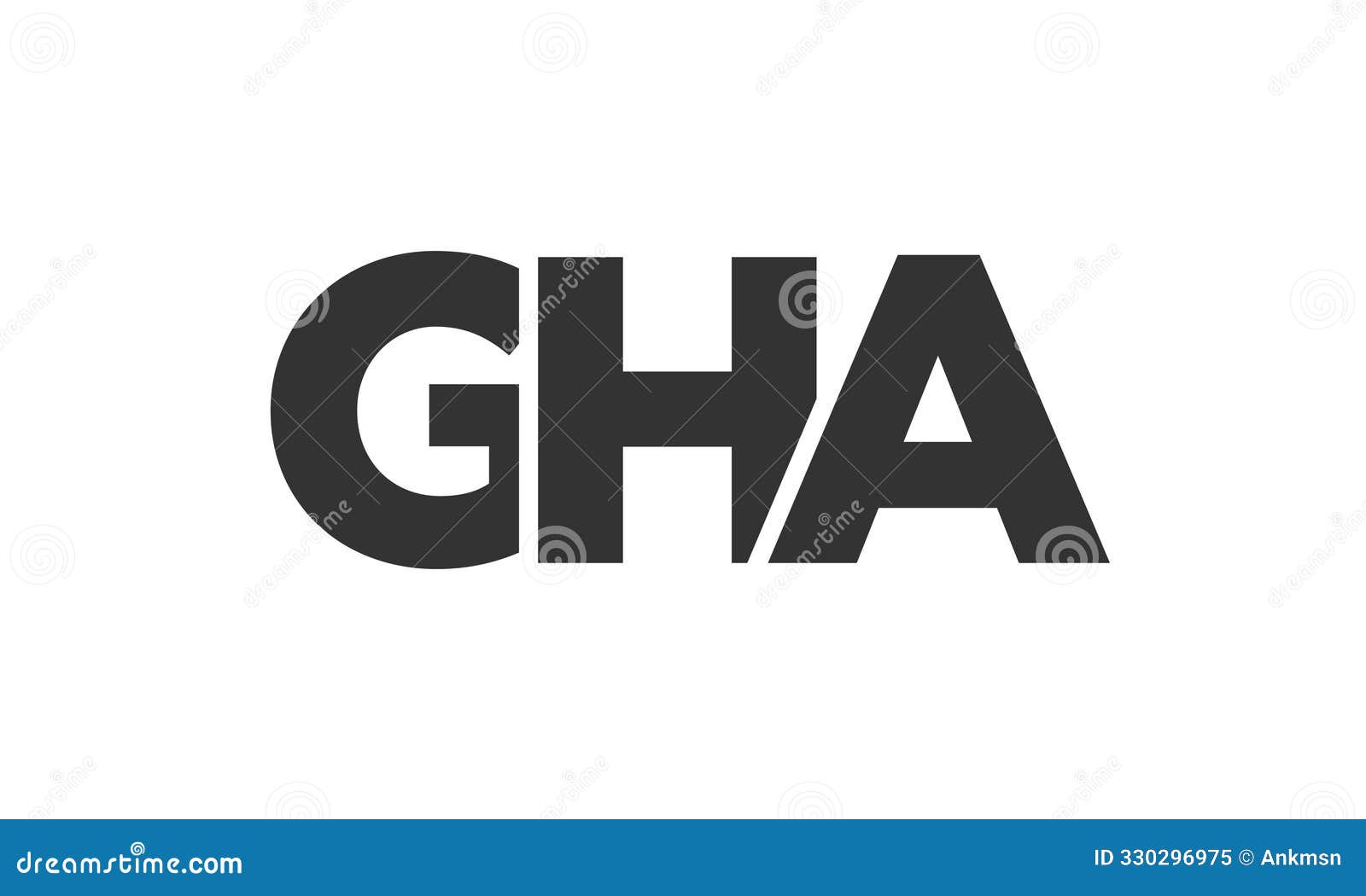 gha logo  template with strong and modern bold text. initial based  logotype featuring simple and minimal typography.