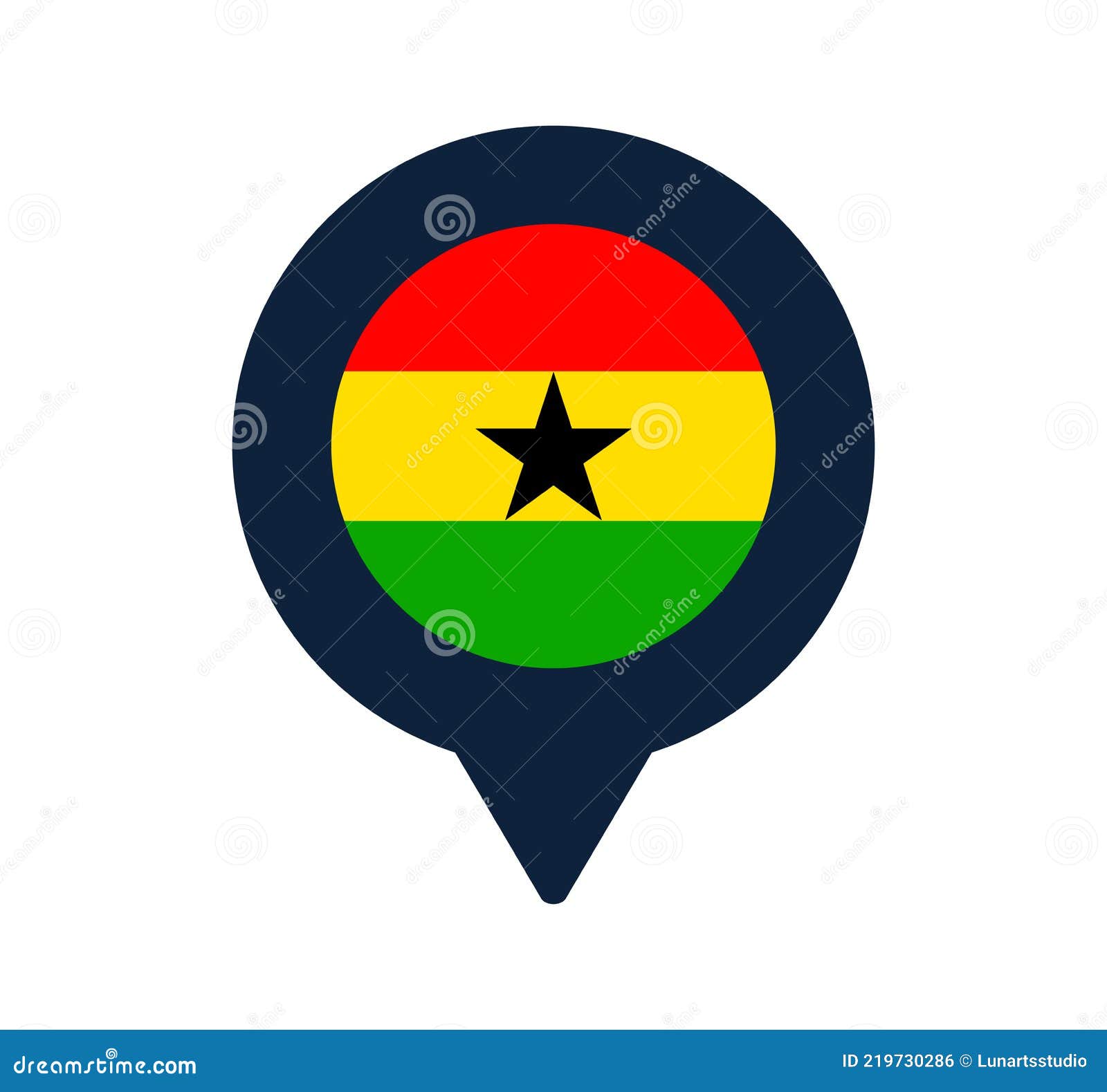 Ghana Location Pin Map Navigation Label Symbol Cartoon Vector