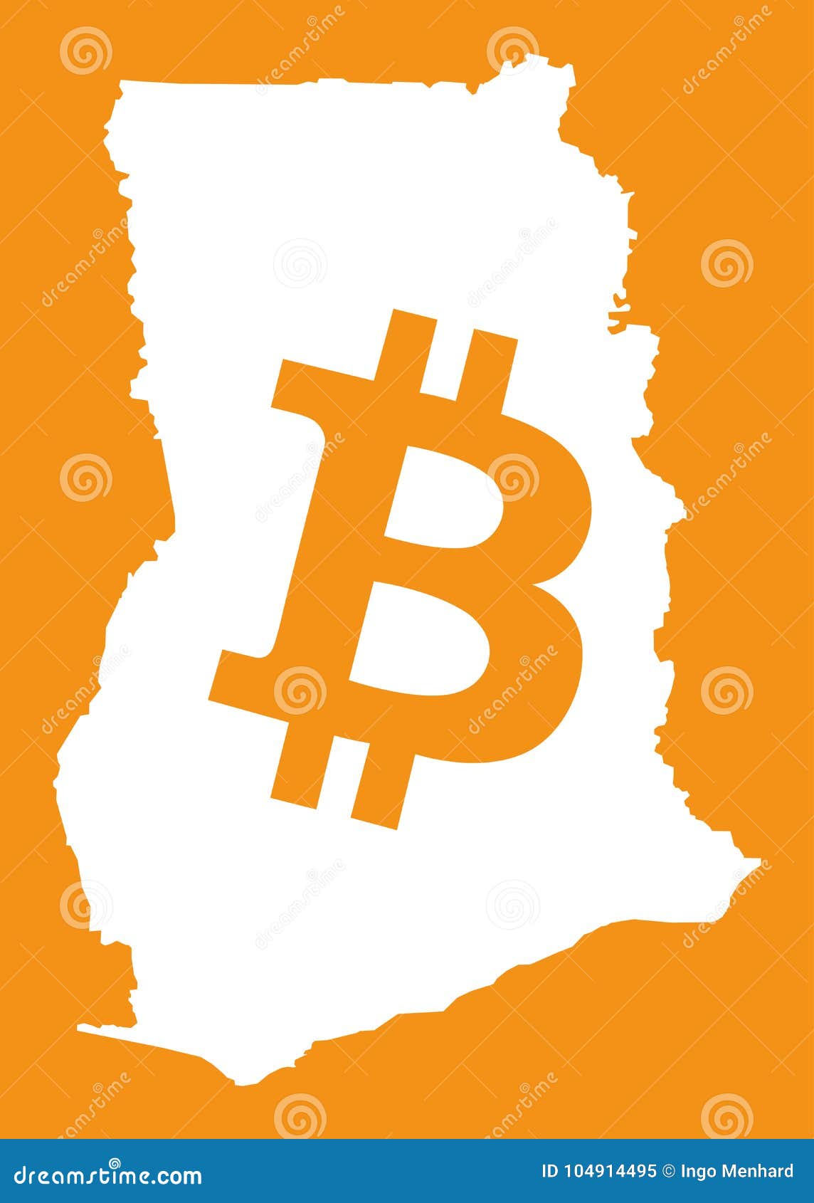 Ghana Map with Bitcoin Crypto Currency Symbol Illustration Stock Vector -  Illustration of market, investment: 104914495