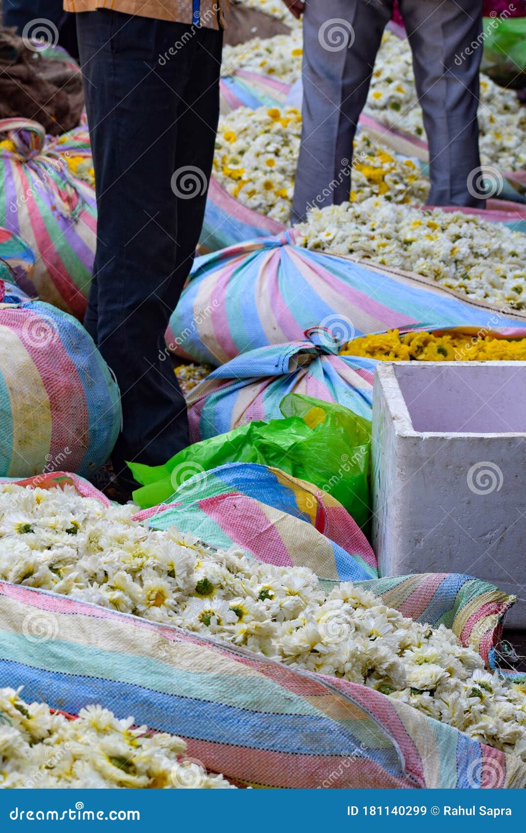 ghazipur phool mandi flower market situation in the morning, the flower it self came from china, vietnam, thailand and india