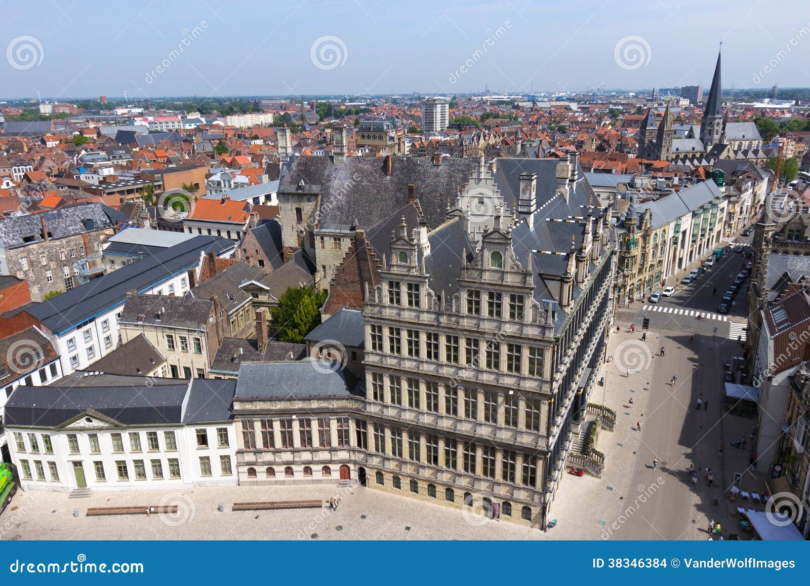 Ghent Town Hall stock photo. Image of property, skyline 38346384
