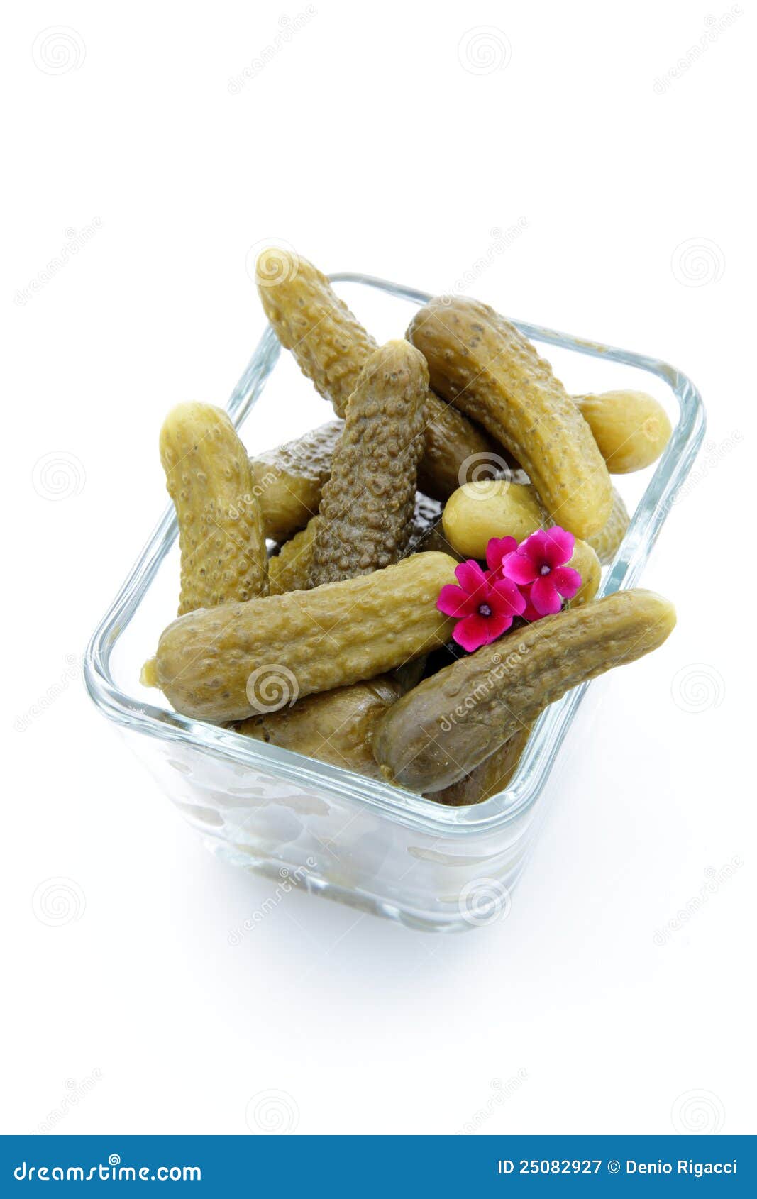 Gherkins in Vinegar on White Background Stock Image Image of snack