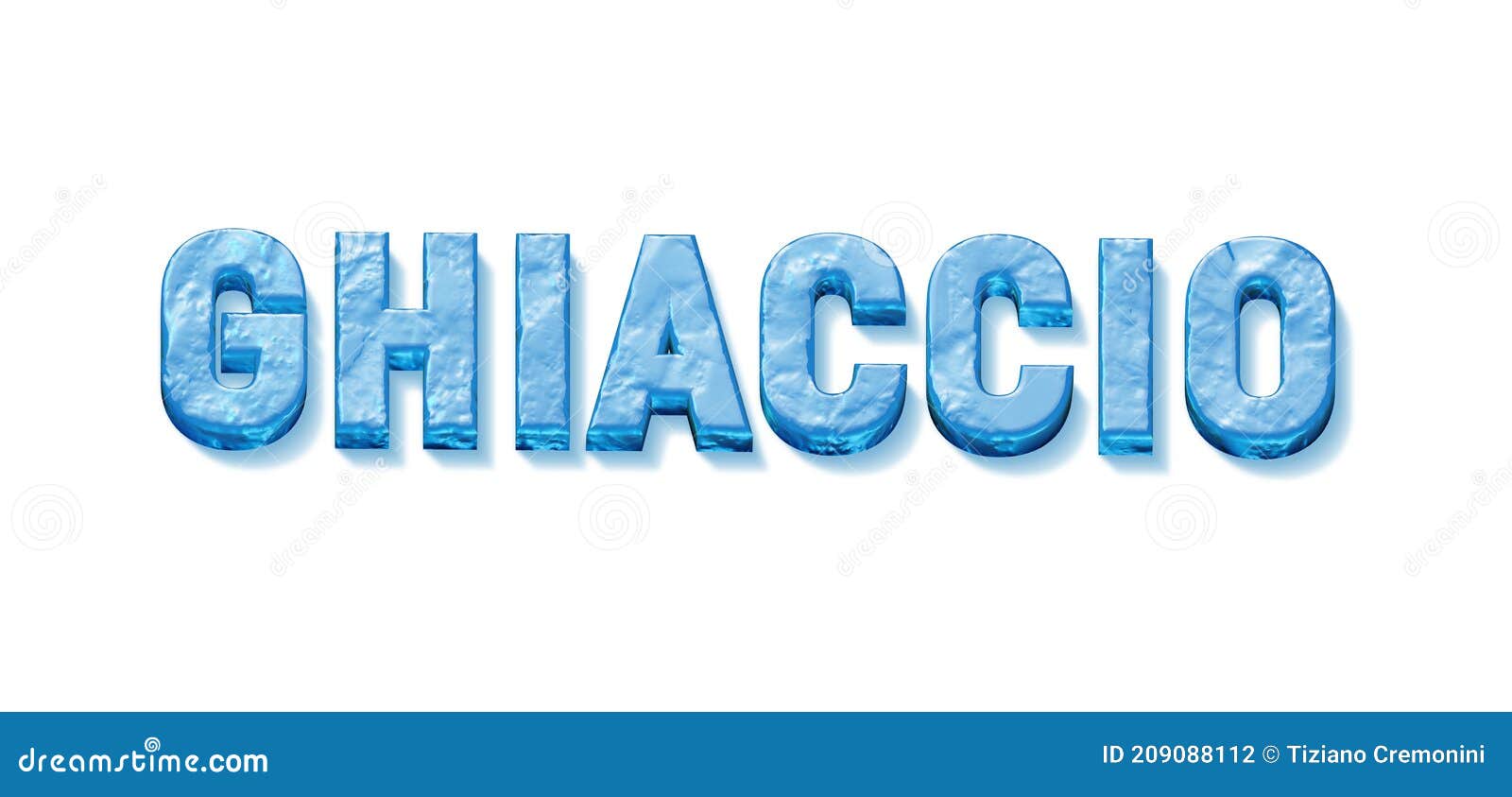 ghiaccio  italian word for ice  creative alphabet  3d 