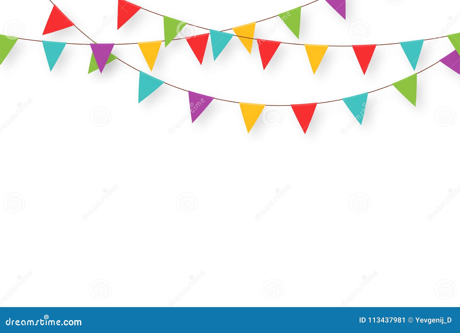 Ghirlanda Di Carnevale Con Le Bandiere Stendardi Variopinti Decorativi Del  Partito Per La Celebrazione Di Compleanno, Il Festival Illustrazione  Vettoriale - Illustrazione di festeggiare, invito: 113437981