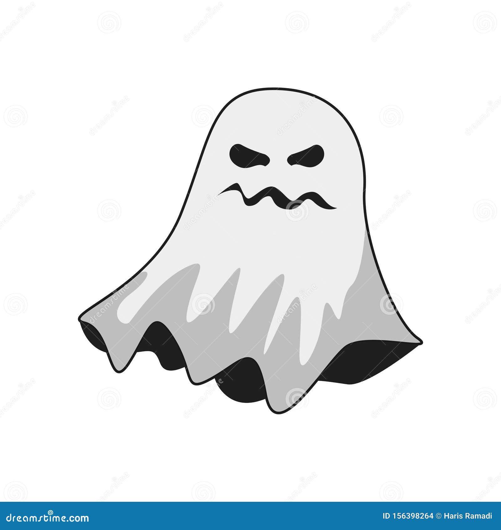 Ghost Cartoon Character, Fly Funny White Ghost Halloween Stock Vector -  Illustration of happy, cute: 156398264