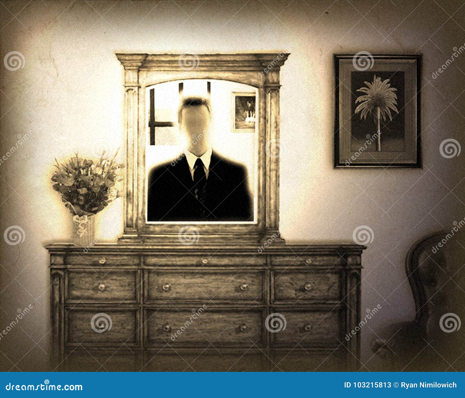 Ghost in the mirror stock image. Image of ghost, reflection 103215813