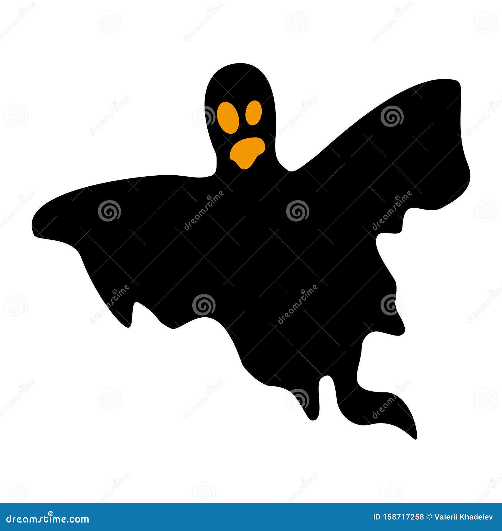 Spook Symbol Of Halloween. Ghost Character Of Horror. Mystical