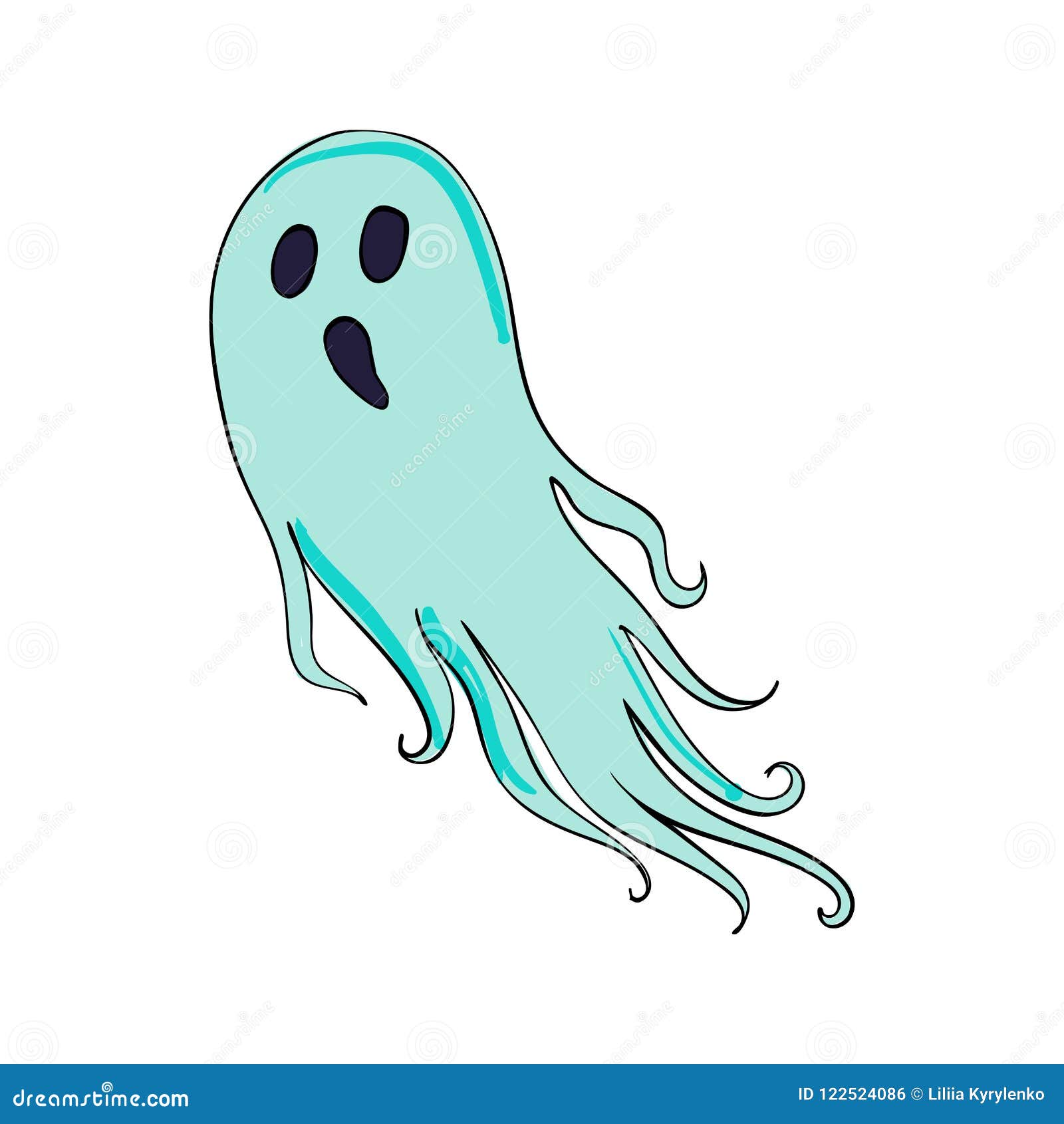 Ghost Symbol of Halloween. Spook Character of Horror. Mystical