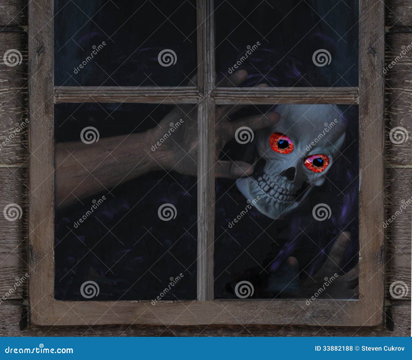 scary faces in the window