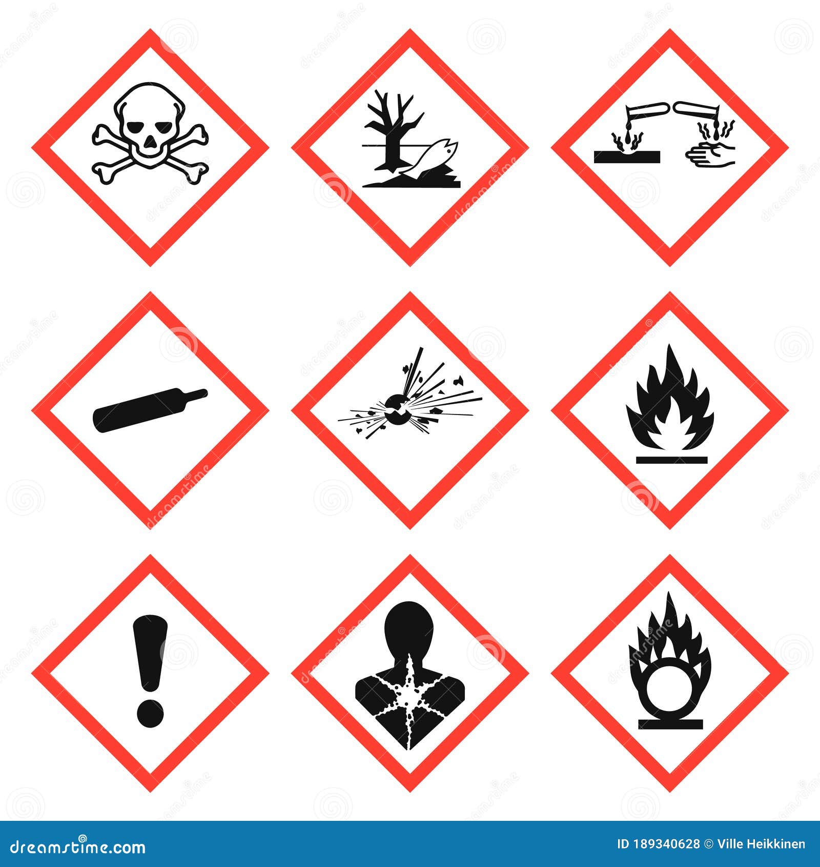 Ghs Pictogram Hazard Sign Set Isolated On White Background Dangerous Hazard Symbol Icon Collection Vector Illustration Image Stock Vector Illustration Of Black Chemical 189340628