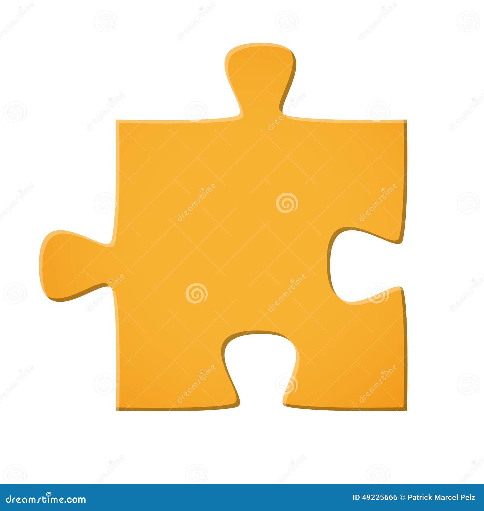 Giallo del pezzo di puzzle illustrazione vettoriale. Illustrazione di