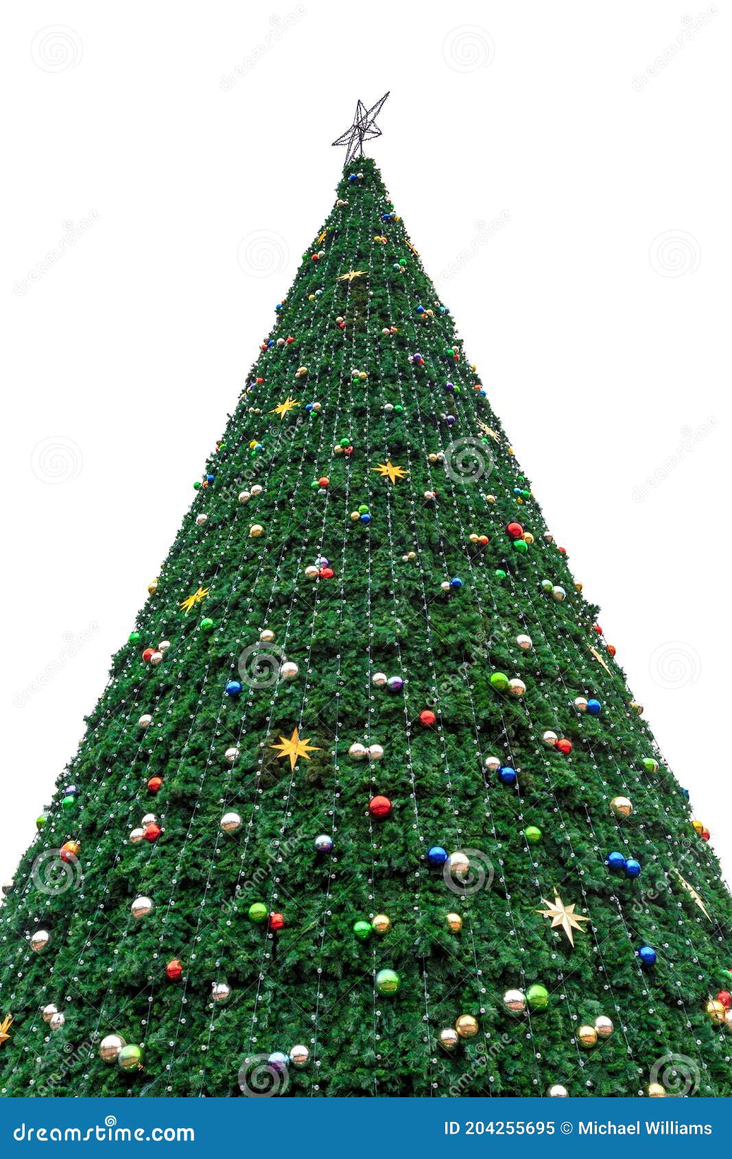 A Giant Artificial Christmas Tree Stock Image Image of real