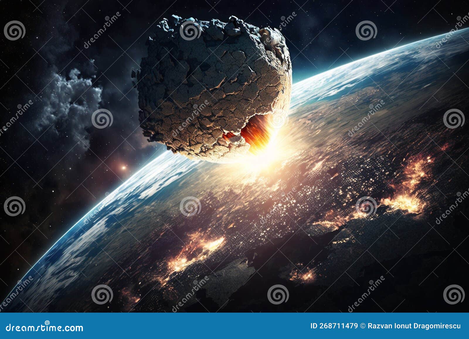 Asteroid approaching outlet earth