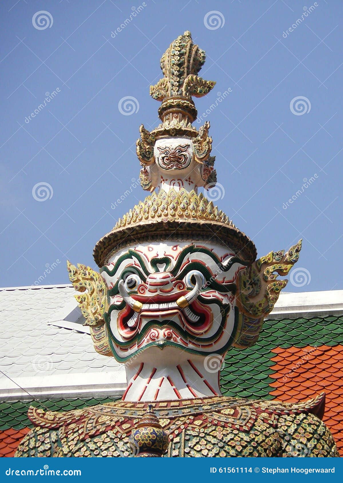 giant demon, wat phra keaw, bangkok, thailand