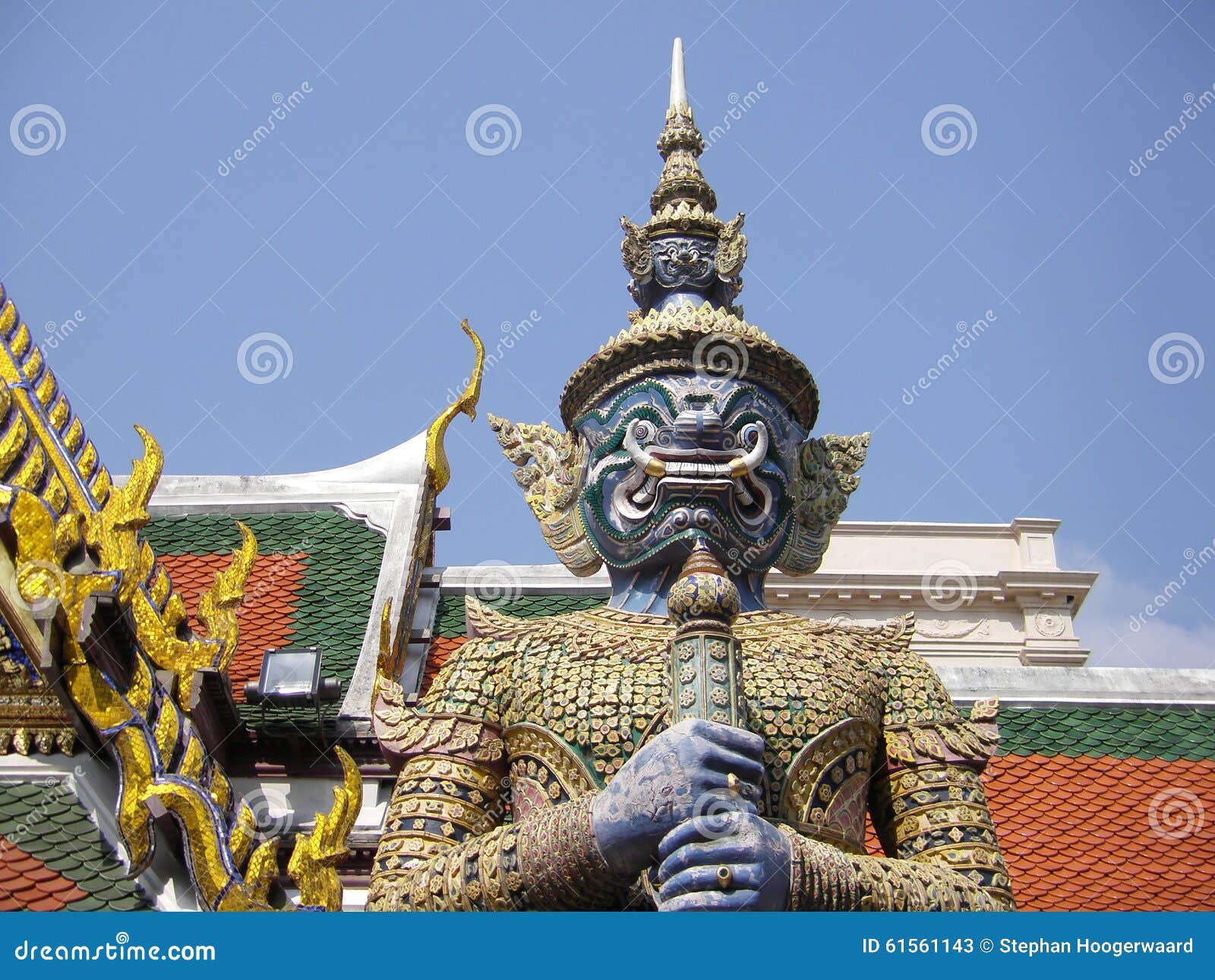 giant demon, wat phra keaw, bangkok, thailand