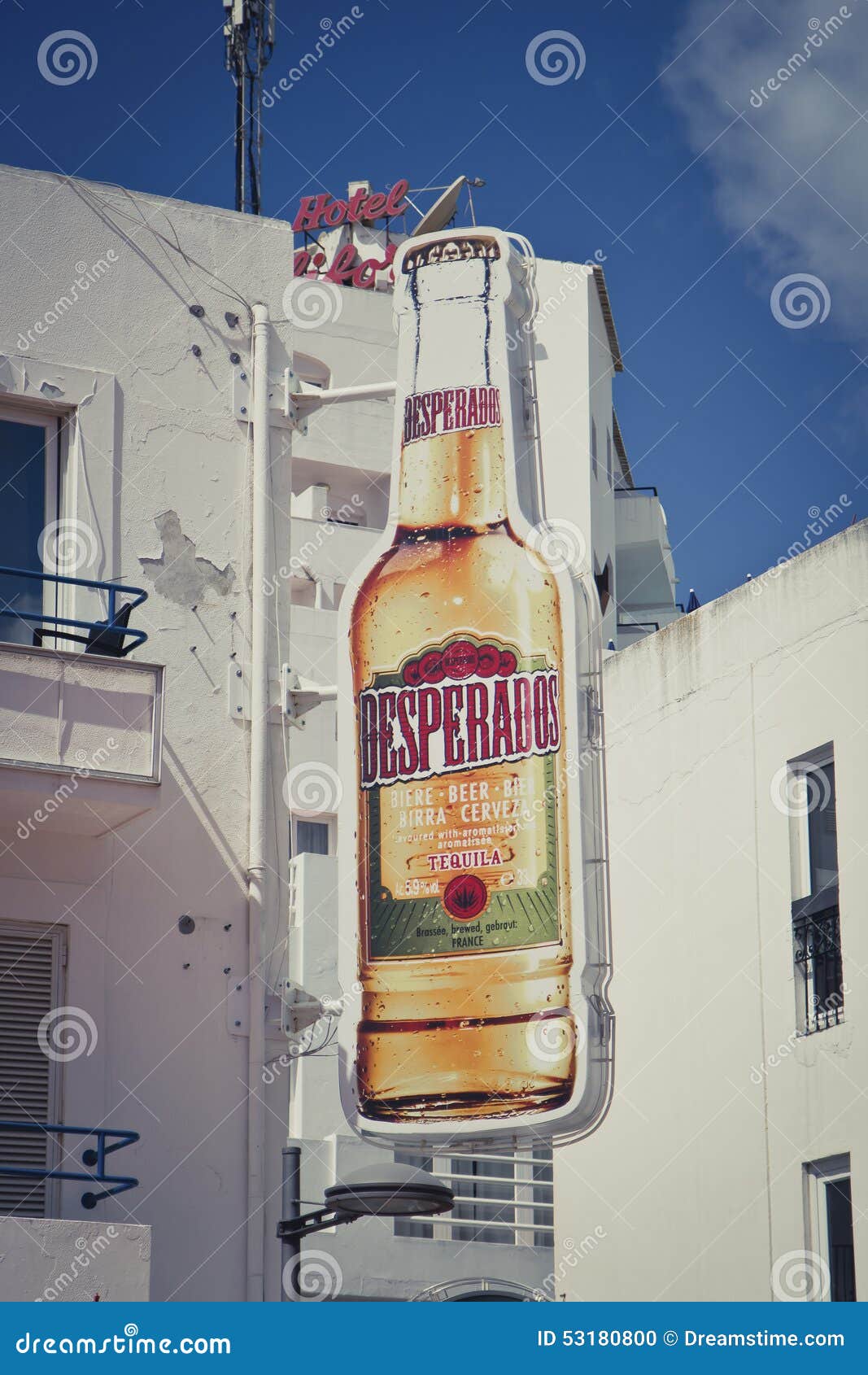 Bottle of Desperados pale lager flavored with tequila Stock Photo