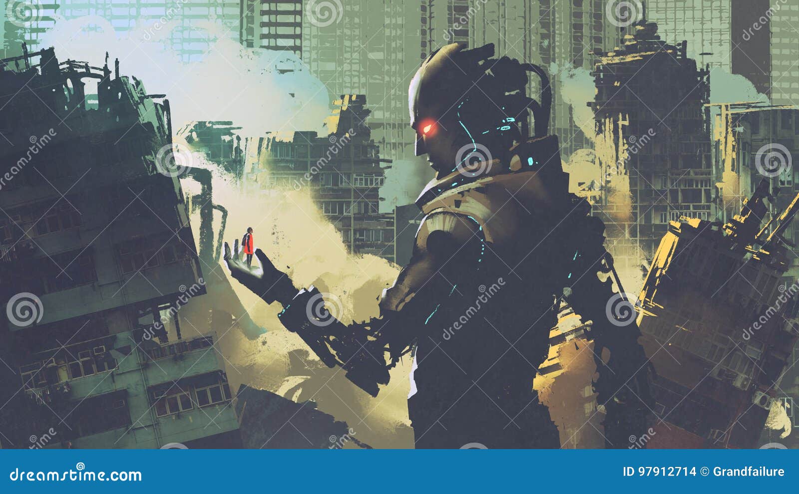 Destroy The City Futuristic Robot Womens Vest 