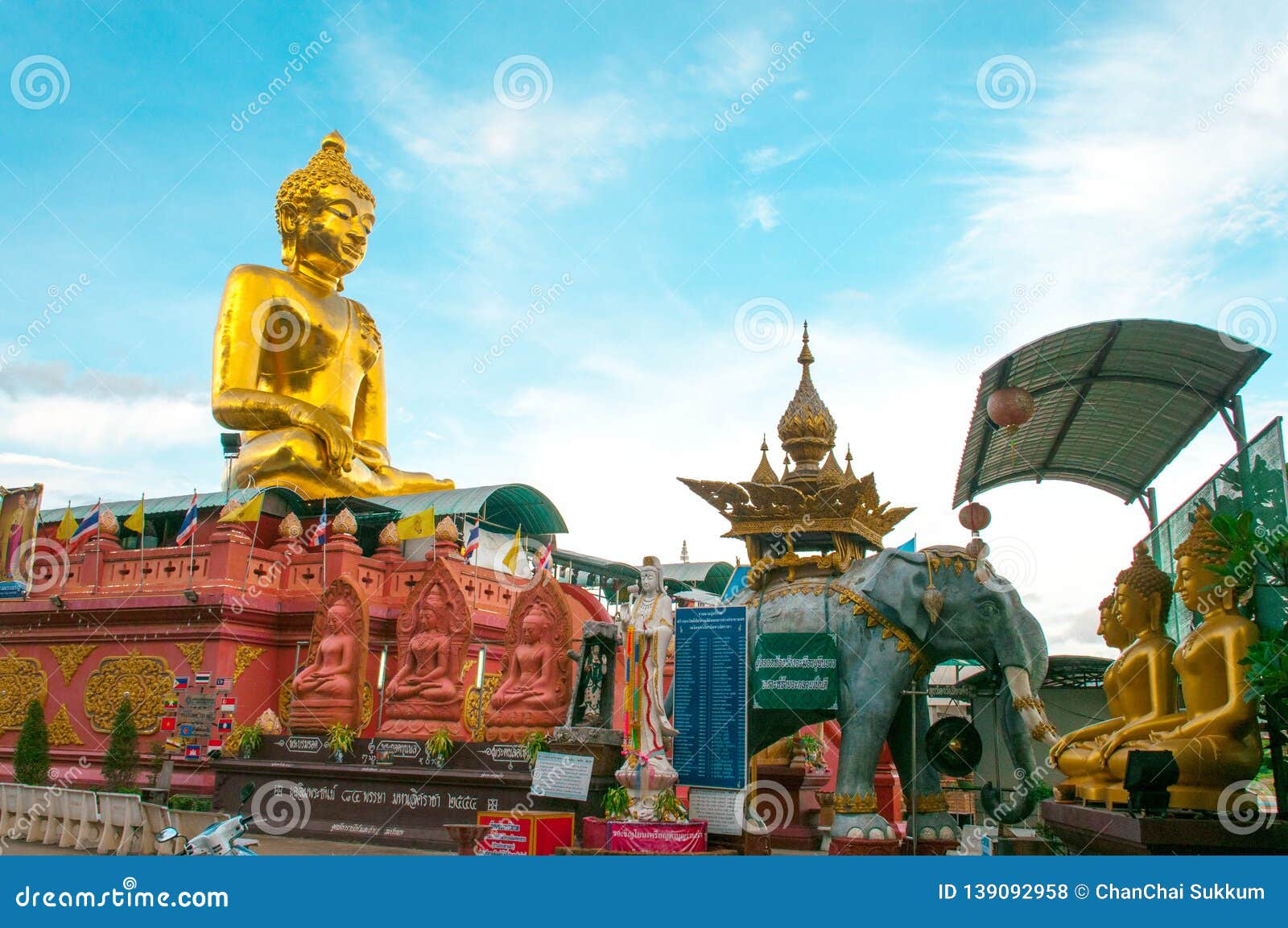 Giant Golden Buddha Statue with Blue Sky Thailand Stock Photo Image of beautiful, buddhism