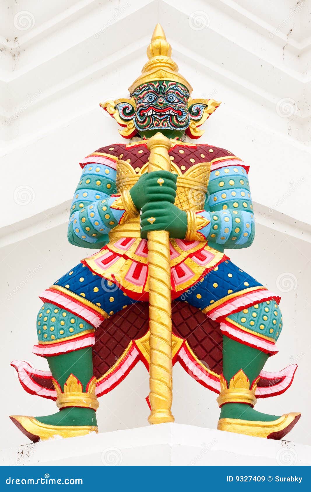 Giant Guardian Statue in Thai Style Stock Image Image of gold