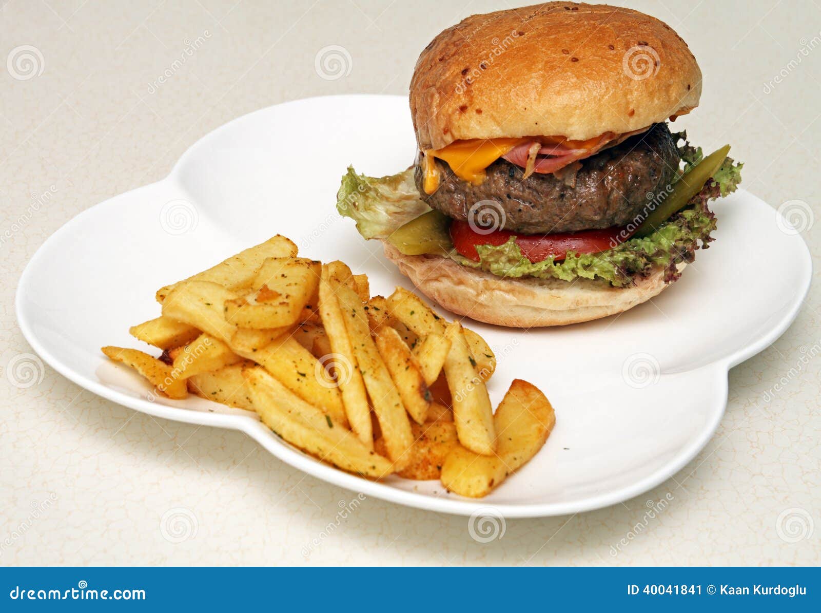 Giant hamburger with chips stock image. Image of chips 40041841