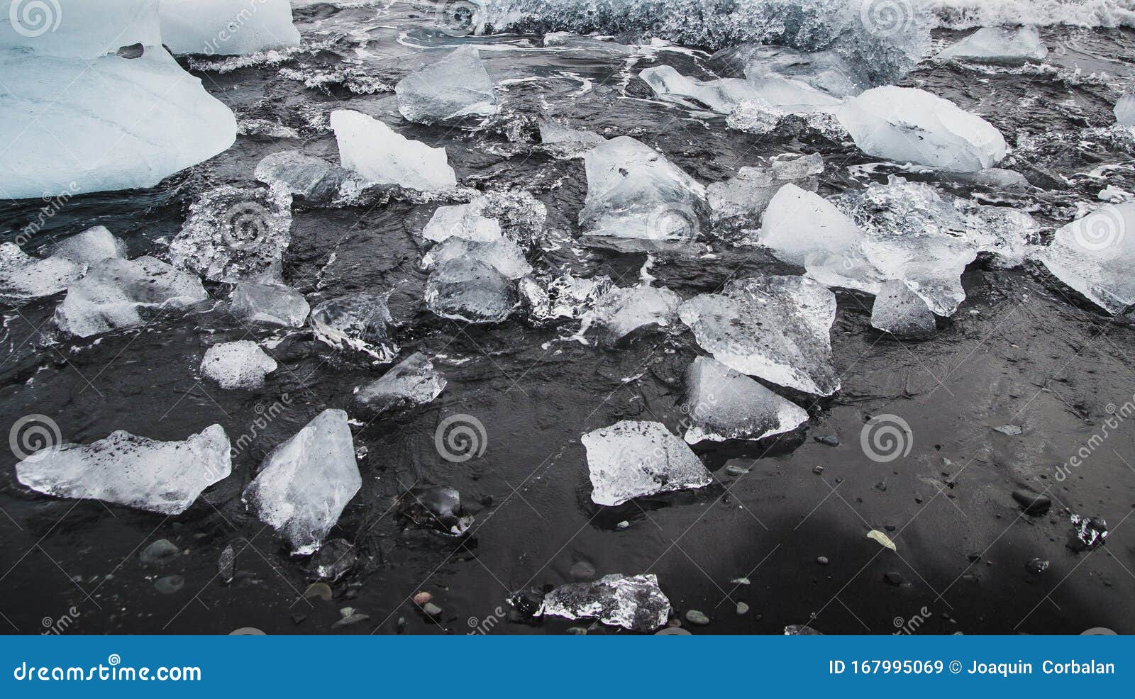 Giant Ice Blocks Detached from Icebergs on the Coast of an Icelandic ...