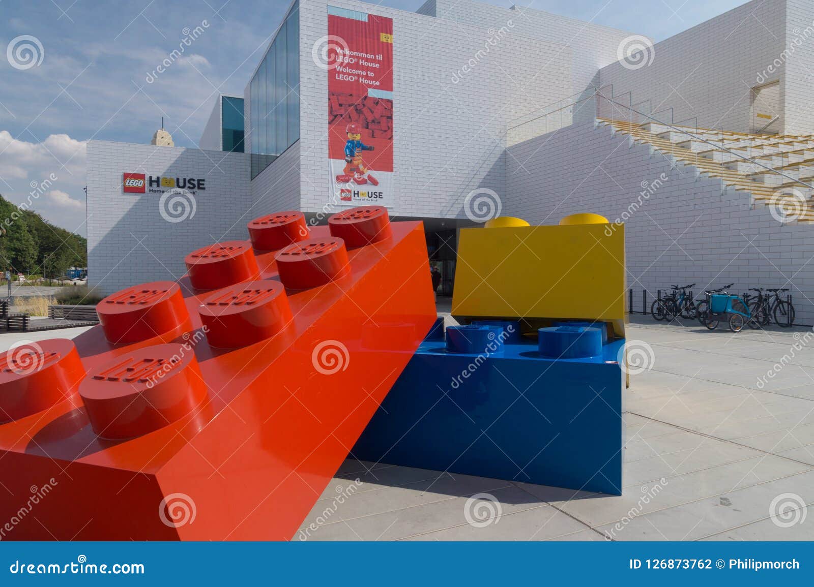 Giant Lego in Front of Lego House, Billund, Denmark Editorial Photography - Image of facade: