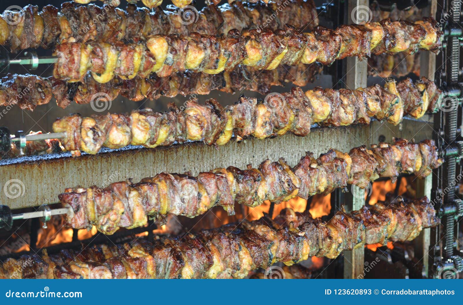 A giant meat grill stock image. Image of eating, lunch 123620893