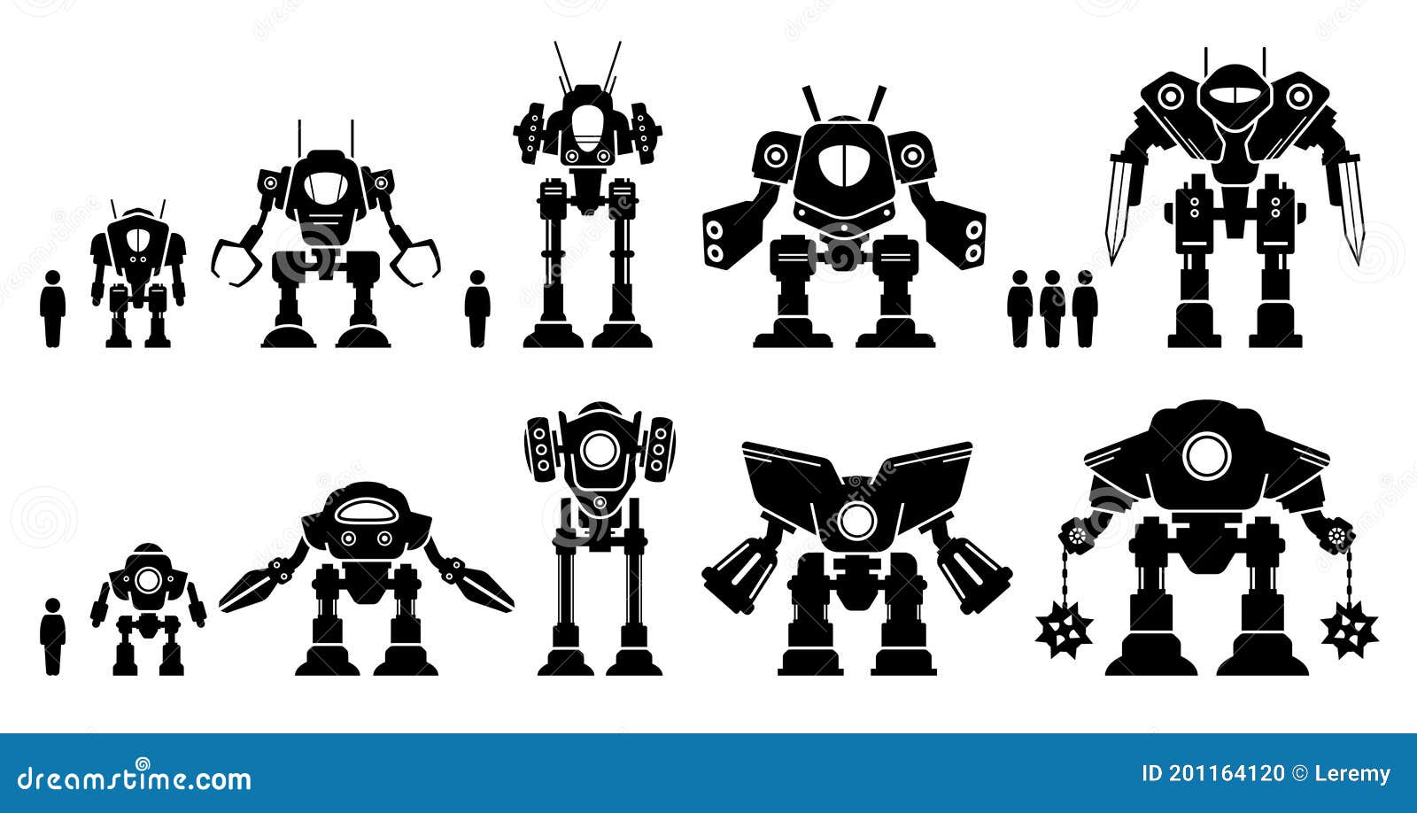 Giant robot isolated Royalty Free Vector Image