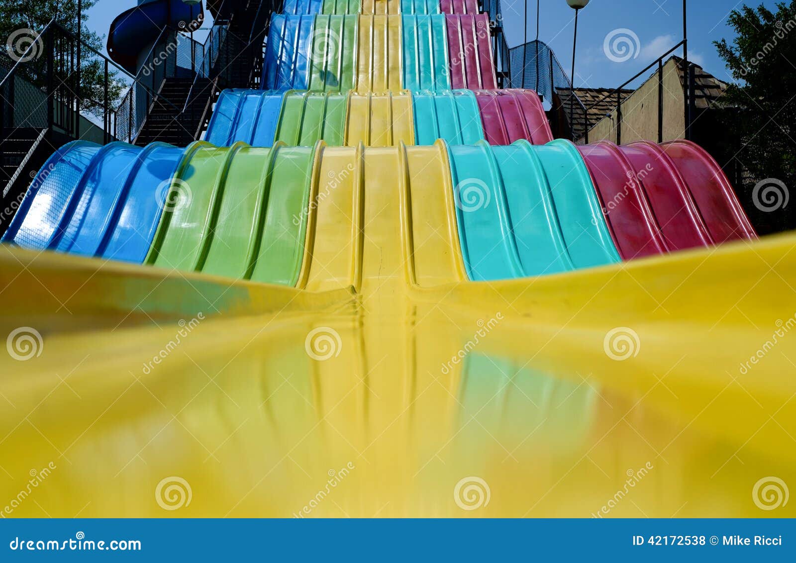 Giant Rainbow Slide stock photo. Image of children, colorful 42172538