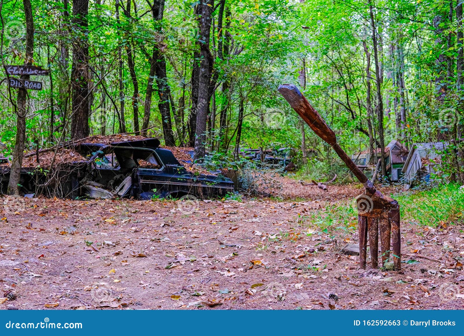 Giant Rusty Fork stock image. Image of auto, metal, destroyed 162592663