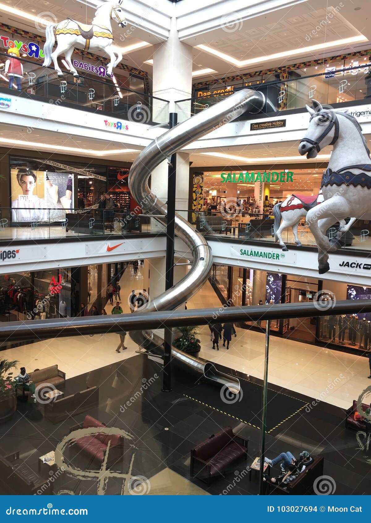 Giant Slide In Mall Of Berlin Editorial Stock Image Image Of