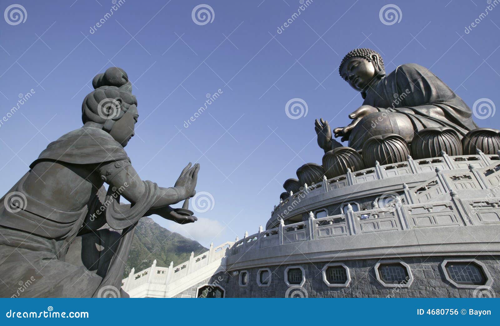 The Giant Statue of Buddha in Hong Kong Stock Photo Image of bronze