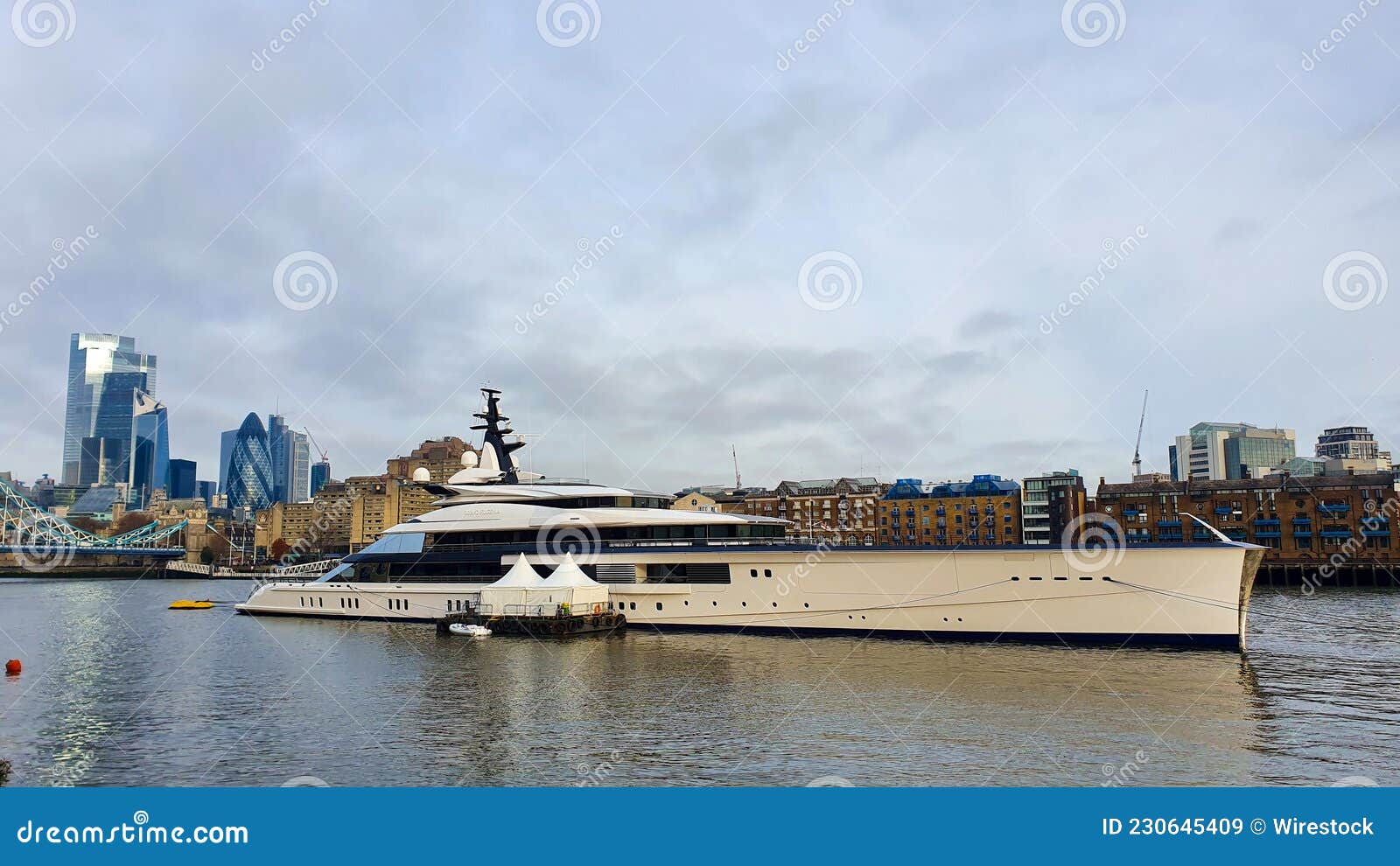 super yacht on the thames