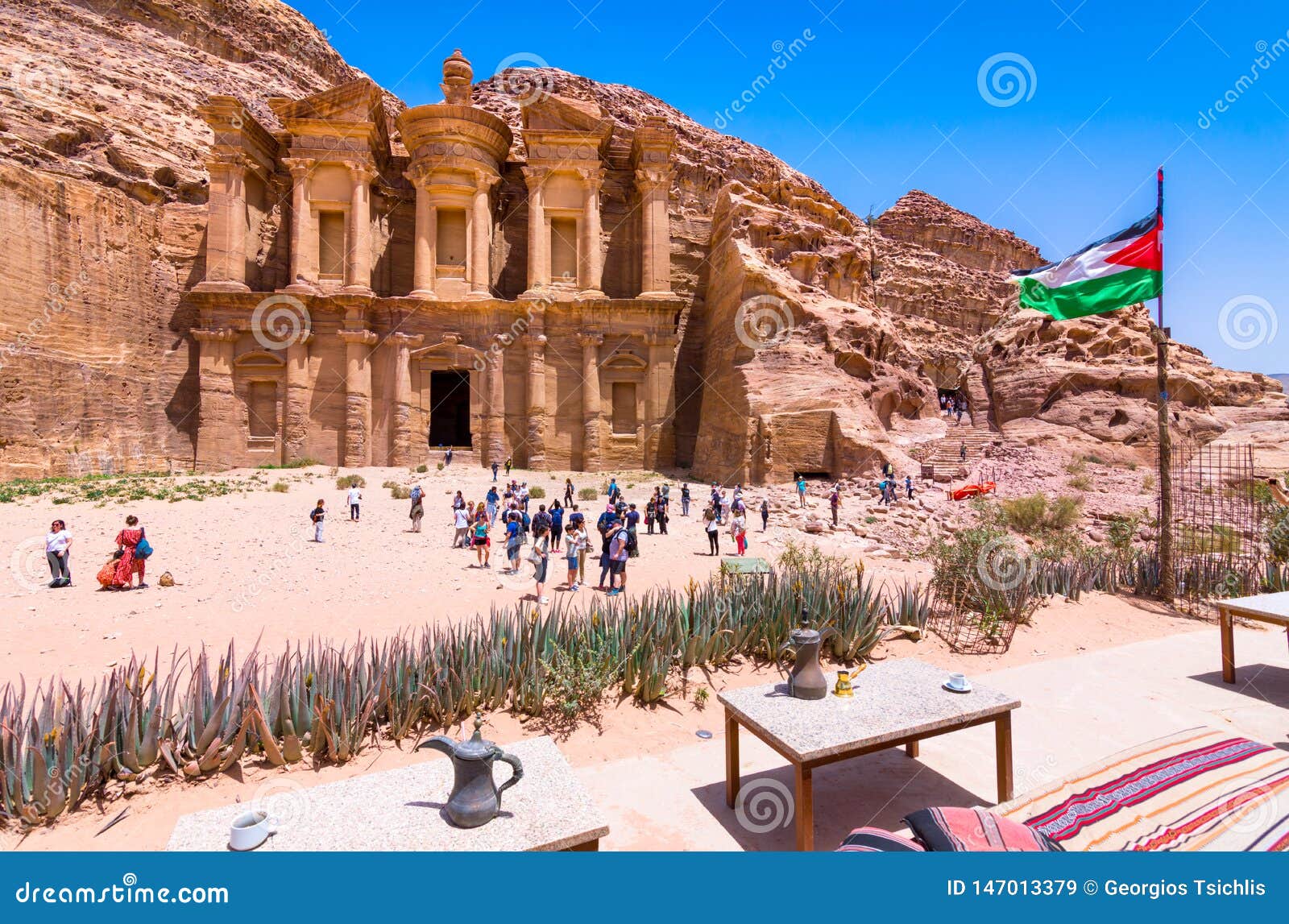Caves in Sandstones, Columns and Ruins of the Ancient City of Petra, Jordan Editorial Stock Image - Image of carved: 147013379