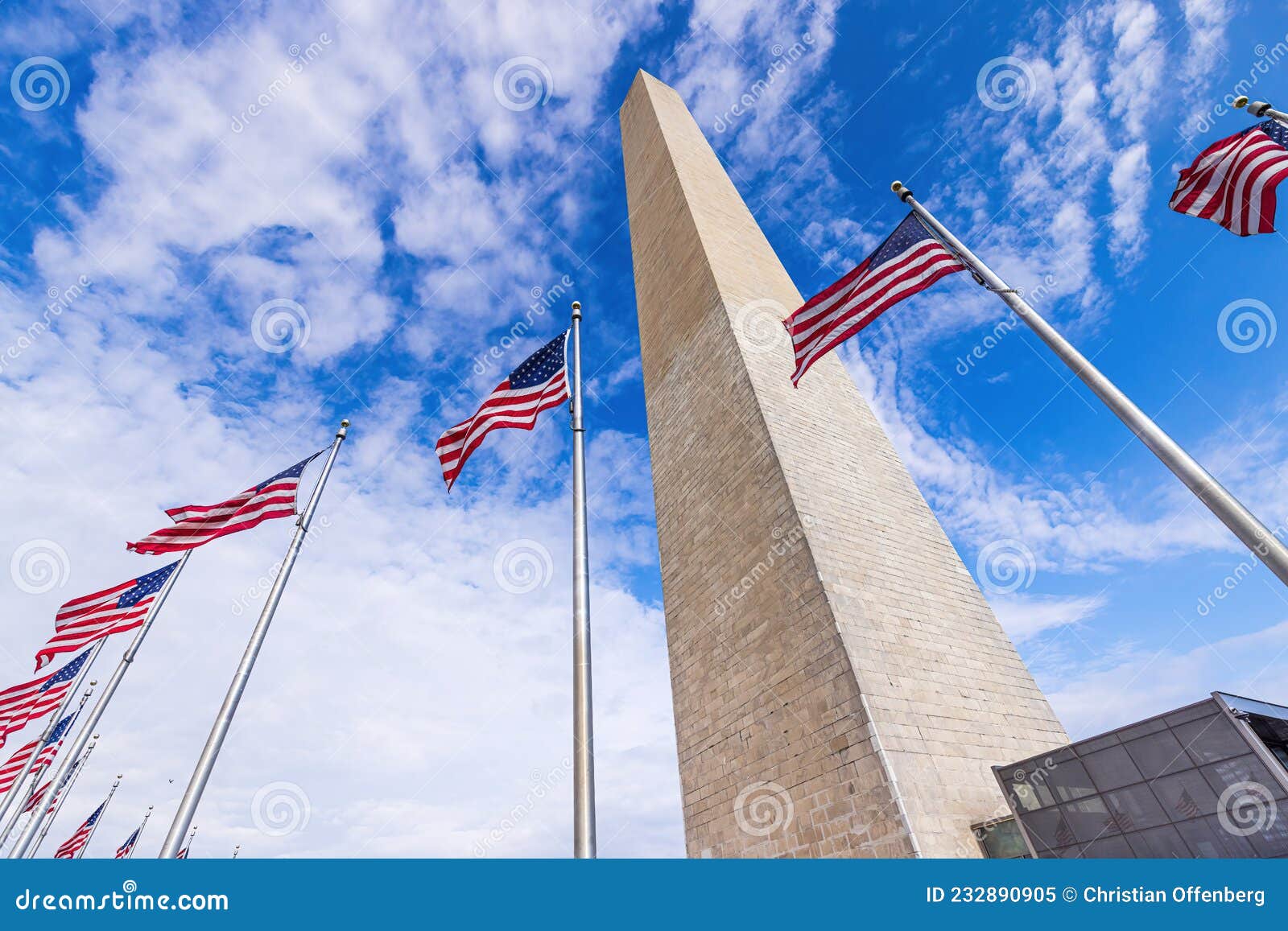 The Giant Washington Monument with Flags Editorial Image Image of