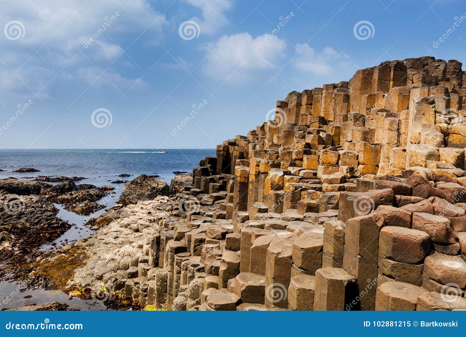 the giants causeway in county antrim of northern ireland