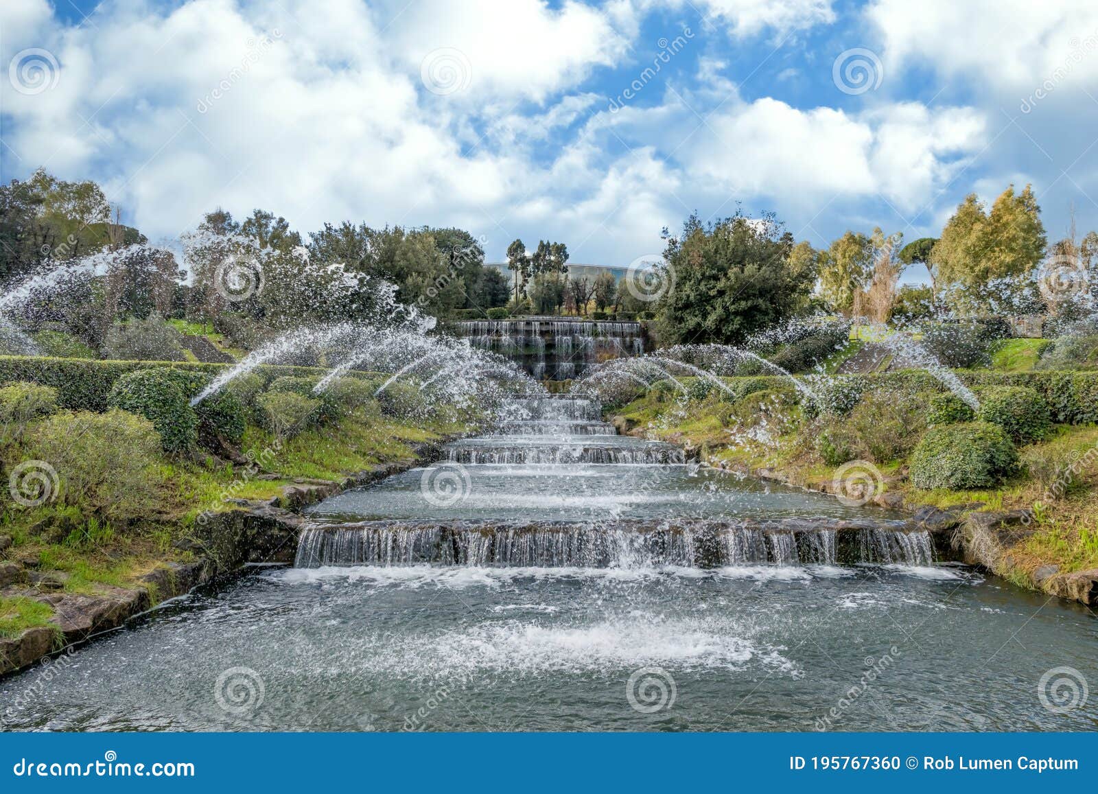 giardino delle cascate waterfall garden in eur district rome