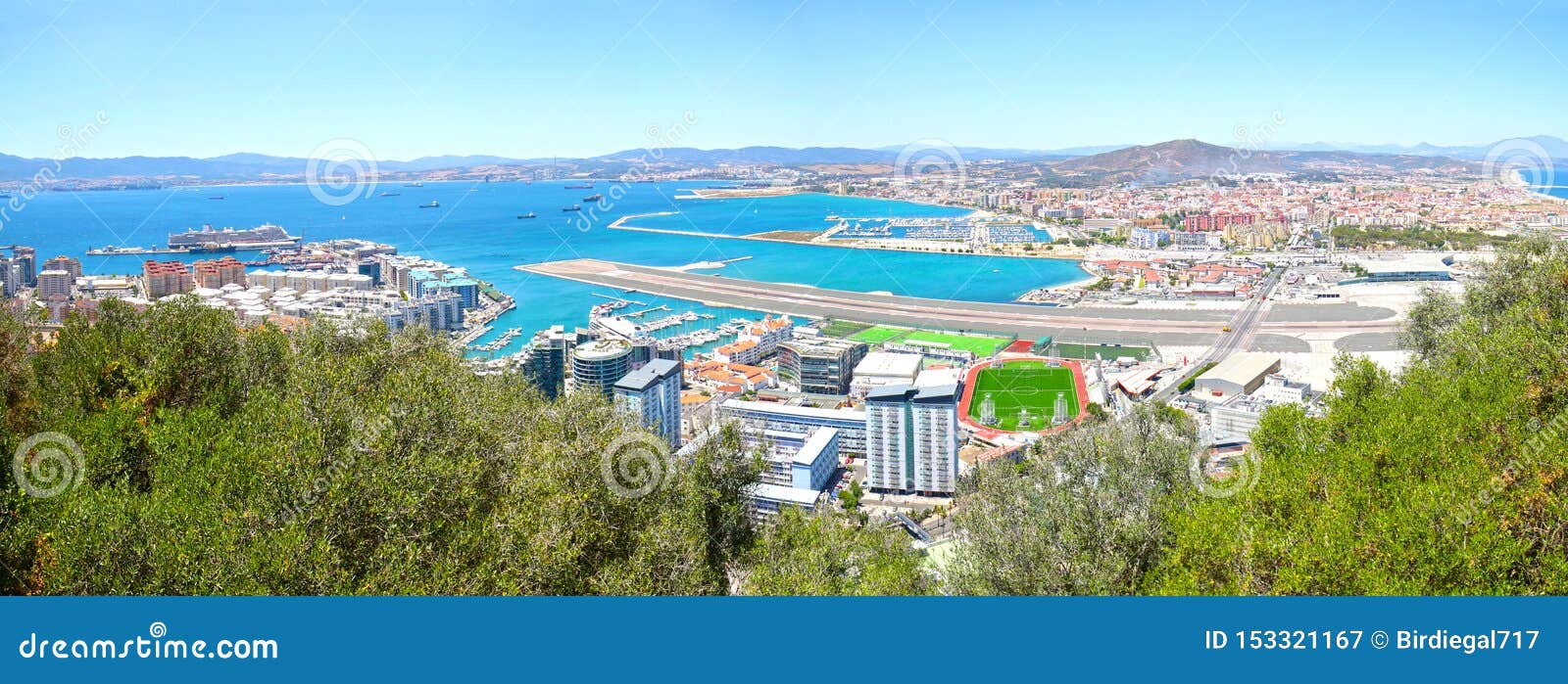 Gibraltar City Aerial View. British Territory. Panoramic ...