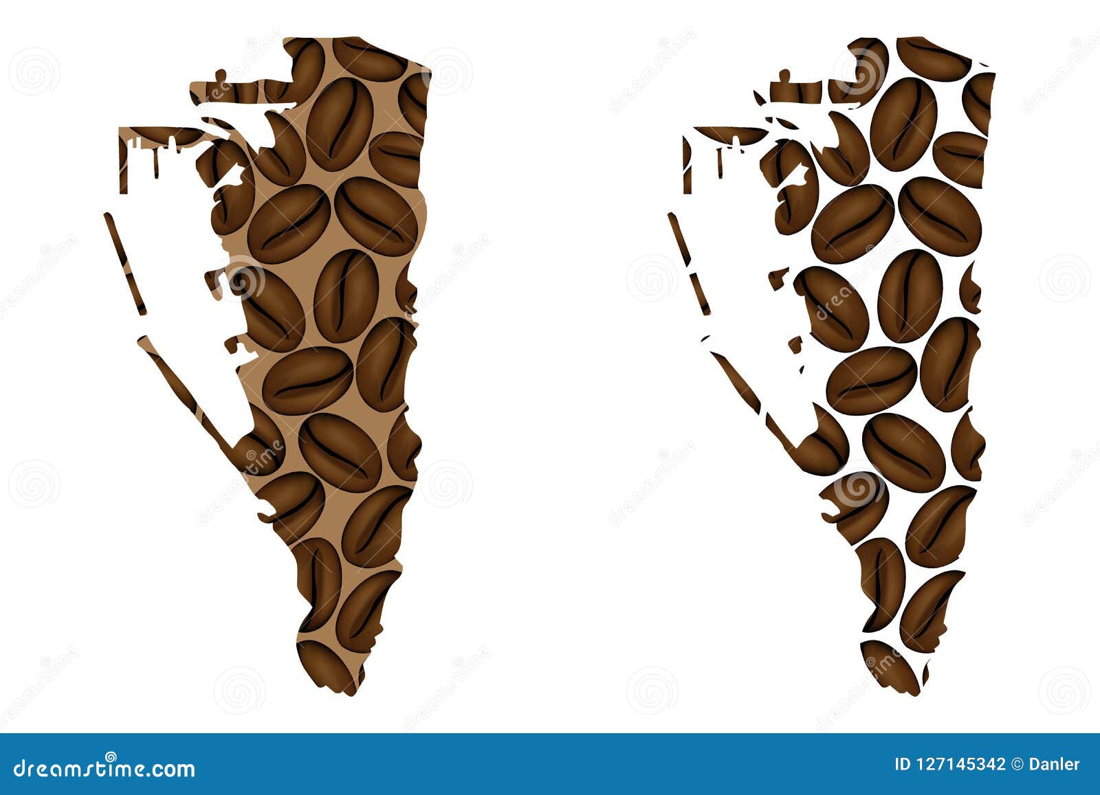 gibraltar - map of coffee bean