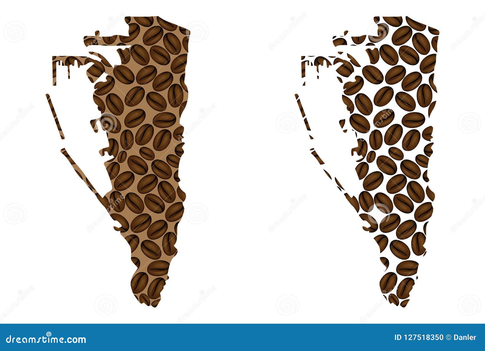 gibraltar - map of coffee bean