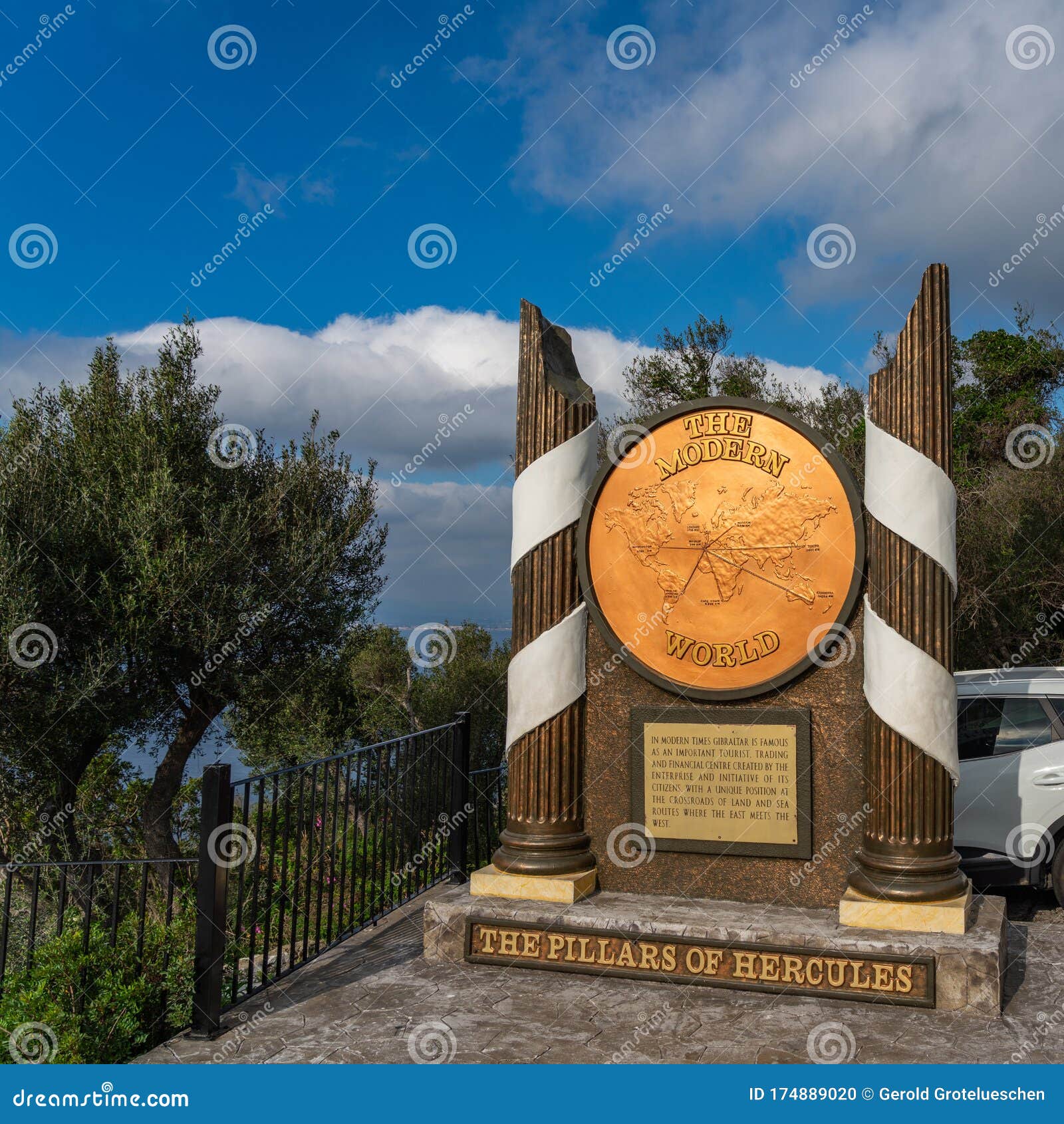 Gibraltar, UK January 7, 2020 the Pillars of Hercules Monument