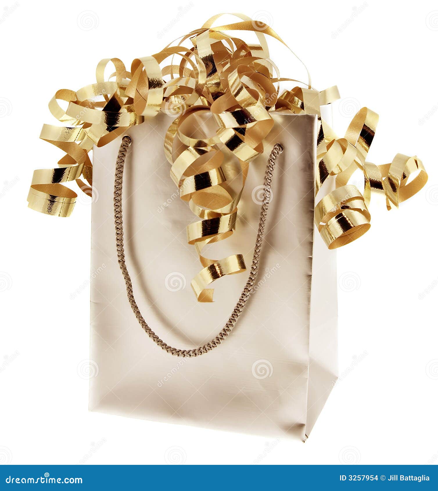 Gift Bag with Gold Ribbons stock photo. Image of buying 3257954