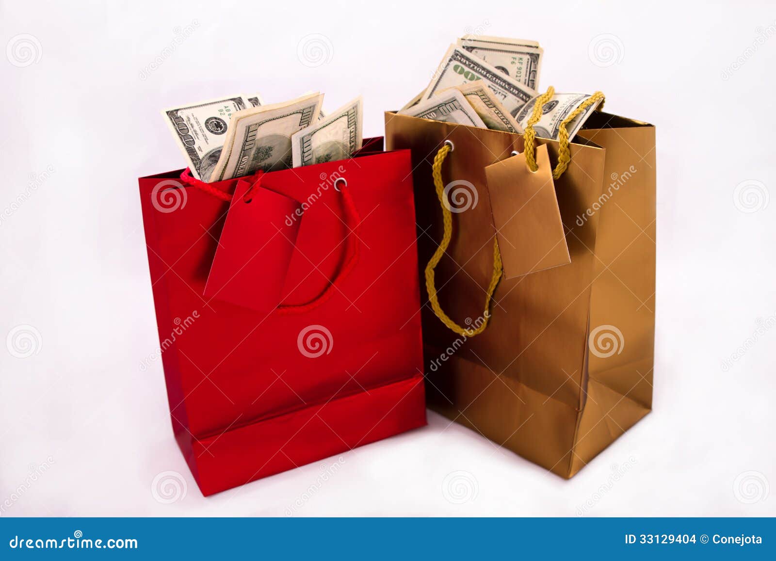 Gift bags with dollars stock photo. Image of souvenir 33129404