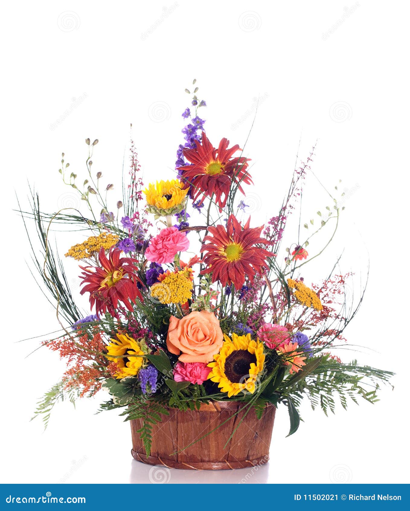 Gift Basket Flower Bouquet stock image. Image of decorative 11502021