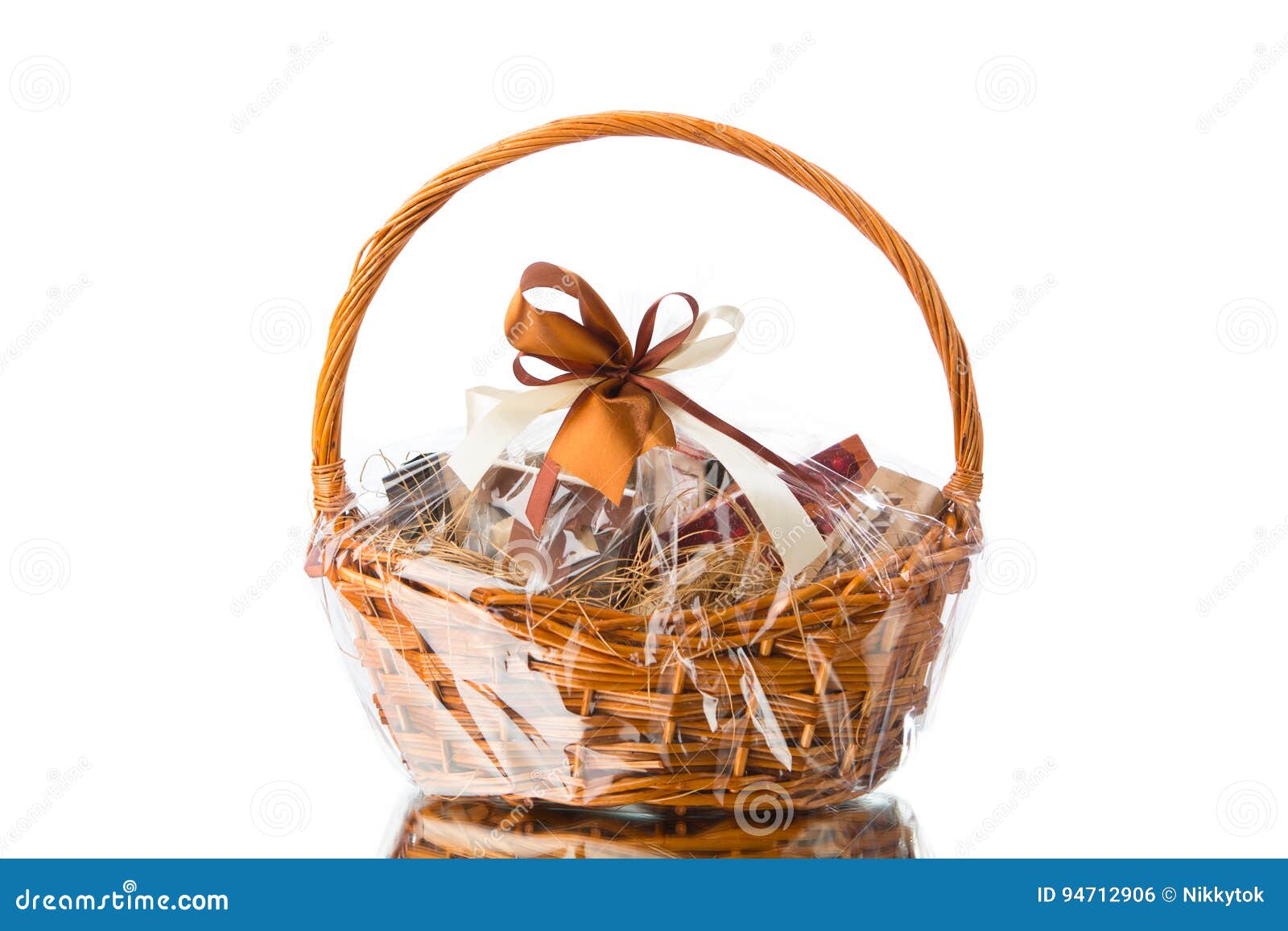 Gift Basket on White Background Stock Photo Image of backdrop, closeup 94712906